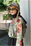 Patterned Short Hijab Swimsuit Garden Mix - 4