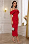 Off Shoulder Flounce Long Graduation Evening Dress - 2