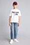 Overshirt Fit Crew Neck Letter Printed Sweatshirt Fabric Short Sleeve Boys' T-Shirt I6798A826Hs - 2