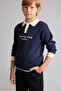 Regular Fit Polo Neck Knitwear Navy Blue Sweater for Boys H9166A826Au - 3