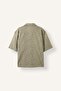 100% Cotton Boxy Fit Apaş Collar Printed Short Sleeve Khaki Shirt I3885Ax26Hs - 5