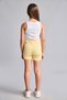 Elastic Waist Above Knee Combed Cotton Fabric Yellow Tights for Girls I1538A826Hs - 5