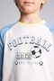 100% Cotton Regular Fit Football Printed Raglan Sleeves Top Elastic Cuff Bottom 2-Piece Pajama Set Men's - 4