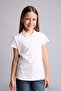 100% Cotton Regular Fit Basic Short Sleeve Polo White T-Shirt Girls I0427A620Au - 3