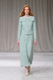 Jacquard Buttoned Shirt Collar Gray/Blue Suit 1738 - 8