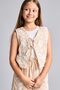 100% Cotton Floral Sleeveless Beige Blouse for Girls G0897A826Hs - 6