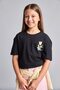 100% Cotton Short Sleeve Anthracite Back Printed Floral T-Shirt Girls I0434A826Sm - 3