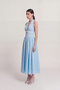 Polka Dot Patterned Halter Neck Zayla Dress with Pockets Blue - 3