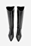 Women's Pointed Toe Thick Heeled Bellows Heeled Boots Without Zipper Tines Black - 7