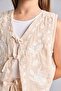 100% Cotton Floral Sleeveless Beige Blouse for Girls G0897A826Hs - 7