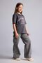 V-Neck Printed Short Sleeve Anthracite T-Shirt Girls H7251A826Hs - 2