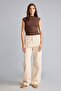 Slim Fit Half Turtleneck Wrinkled Textured Sleeveless Blouse I1497Ax26Sm - 2