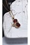 Red Zircon Stone Cat Steel Necklace - 3
