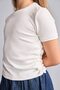Crew Neck Combed Cotton Short Sleeve Ecru T-Shirt for Girls H7244A826Hs - 4