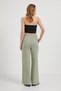 Women's Elastic Waist Wide Leg Khaki Baggy Trousers - 4