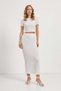 Women's Crop T-Shirt Slit Skirt White Two-Piece Set - 2