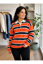 Women's Striped Polo Neck Sweater