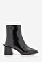 Women's Heeled Boots&Booties Blunt Toe Wood Pattern Heel Zippered Daily Classic Boots Noyes Black - 3