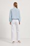 Muslin Blouse with Lace-Up Collar and Button Detail - 5