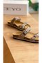 Genuine Leather Adjustable Buckle and Toe-Loop Women's Slippers 9910-Z34 - 3