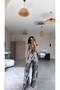 Zebra Patterned Viscose Jumpsuit - 6