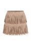 Tasseled Scuba Suede Skirt - Mink |   F2030 - 4