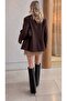 Tasseled Scuba Suede Skirt - Mink |   F2030 - 3