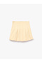 Cotton Gabardine Fabric Basic Pleated Skirt - 6