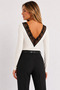 Women's V-Neck Blouse with Lace Detail - 3