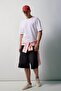100% Cotton Super Baggy Fit Black Bermuda Shorts I3977Ax26Hs
