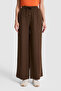 Women's Brown Canvas Trousers 50321992-Vr029 - 2