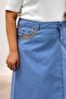 2209-1 S2 Embroidered Denim Skirt - Ice Blue - 2