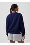 Kadın Lacivert Logo Sweatshirt - 5