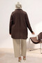 68065 Large Size Men's Collared Jacquard Strawberry Shirt - Brown - 5