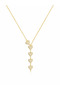 Gold Color 5 Heart Y Model Zircon Stone Dangle Necklace for Women - 3