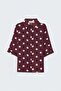 Polka Dot Patterned Shirt - Burgundy - 5