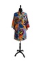 Multi-Colored Patterned Midi Length Viscose Women's Kimono