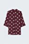 Polka Dot Patterned Shirt - Burgundy - 7