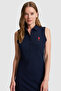 Women's Navy Blue Polo Collar Knitted Dress 50323571-Vr033 - 2