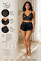 Women's Satin Shorts and Lace Bustier Set - Night Set