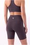 Women's Anthracite High Waist Gathering Effect No-Show Flexible Comfortable Sports Shorts Leggings - 3