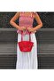 Women's Red Bow Detailed Leather Hand and Shoulder Bag - 5