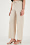 Waist Tied Relaxed Fit Crinkle Fabric Trousers Pants 5869016 - 5