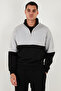 سويت شيرت رجالي ذو ياقة واقفة وسحاب نصف سحاب من Color Block Regular Fit 5905719 - 2