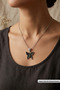 Butterfly Handcrafted Stainless Steel Chain Women's Necklace - 2
