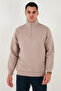 Cotton Regular Fit Half Zipper Stand Collar Sweat Men's Sweat 59052592 - 4