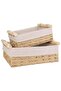 Set of 2 Rectangular Woven Storage Baskets with Washable Liners, Paper Rope Straw Rattan Baskets - 8