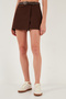 Cotton Blend Relaxed Fit High Waist Mini Length Shorts Skirt Shorts Skirt 611Sr0037 - 5