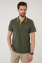 Cotton Regular Fit Stripe Detailed Buttoned Polo Collar 3-Pack t Shirt Men's t Shirt 5902118 - 2