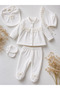 Baby Girl Hospital Discharge Set of 5 Newborn Hospital Set Embroidered 100% Cotton Baby Hospital Set Boxed Gift - 3